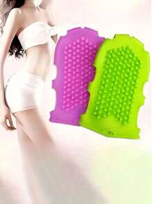 1 只硅胶按摩手套 - 防过敏经络刷、全身去角质水疗刷、手动沐浴刷，用于皮肤再生，无需电池 - 彩色 - 查看 4