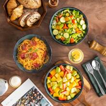 vancasso 4 Pieces Of Bowl, Paste Bowl Set, Porcelain Bowl Set, Green Set, 38oz, 1140ml - 綠色 - 查看 7