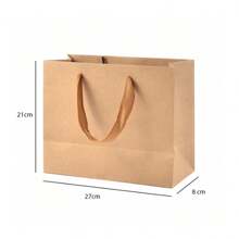 10Pcs Rectangle Kraft Paper Bags, Gift, Party Bag, With Nylon Cord Handles - Brown - View 8
