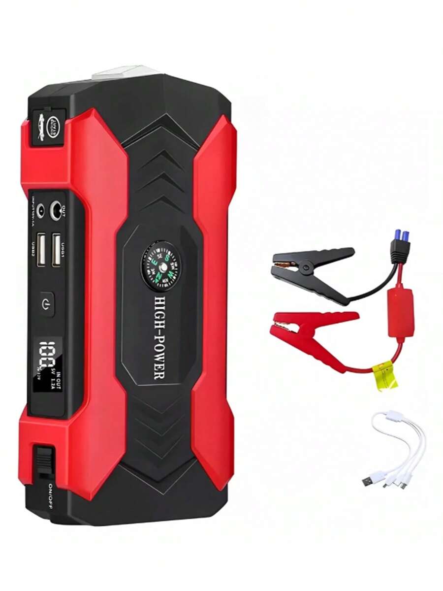 Arrancador De Batería Auto 1000a Con 28000mah Powerbank