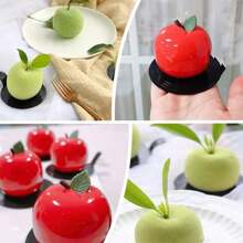 Stampo in silicone per mela e limone, per preparare mousse, dessert, pasticcini, cioccolato, budini alla frutta, gelatina, gelato, decorazioni per torte natalizie, antiaderente e facile da sformare, stampi a forma di mela, limone, mango, arancia, banana, lampone, fragola, pesca, cocco, pigna, ananas, utensili da forno natalizi