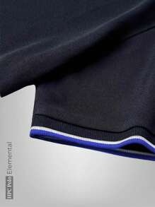 HPC POLO Playera Tipo Polo para Hombre Manga Corta – Bonita, Básica, Cómoda y Ligera, Ideal para Uso Casual y Diario, Diseño Clásico y Versátil para Combinaciones con Jeans, Pantalones y Shorts - Azul Marino - Ver 4