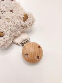 婴儿 Ins 风格灯芯绒卡通熊奶嘴夹，木制奶嘴夹，卡通熊出牙娃娃挂绳 - 彩色 - 查看 7