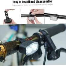 Set de luces delantera y trasera para bicicleta, luz delantera blanca y luz trasera roja, luz de advertencia recargable por USB tipo C, luces para bicicleta de montaña con bombilla LED, accesorios para ciclismo - Multicolor - Ver 8