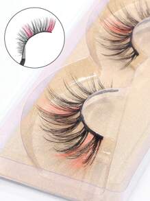 MAGEFY 20 Pairs Mix Colored Lashes Fluffy Faux Mink Lashes Lashes With Color On End Eyelashes, 14mm Dramatic Long Thick Cat Fox Eye Lashes Volume Full Curly False Eyelash Colorful Faux Mink Wispy Fluffy Long False Eyelashes Russian Strip D Curl Lash Strips - 彩色 - 查看 8
