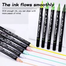 60 kleuren acrylmarkers, markeerstiftset, duurzaam, vervaagt niet snel, geschikt voor schilderen, illustraties, handgemaakte kunst, andere creaties en doe-het-zelfprojecten, geschikt voor papier, stof, hout, steen, plastic, glas, keramiek, pompoen enz., acrylverfmarkers voor kinderen en volwassenen, voor school, begin van het schooljaar, voor kleurboeken, Thanksgiving, Halloween, kerstcadeaus