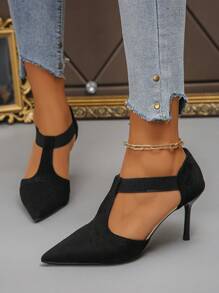 Women's Pointy Toe Stiletto High Heel Hollow Out Slip-On Sandals