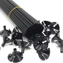 Balloon Holder Kit, Balloon Rod, Balloon Support Rods 30cm Transparent - Đen - 10 chiếc - Xem 1
