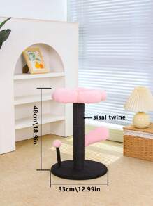 1pc Flower Shaped Cat Scratching Post, Cat Scratch Board, Cat Tower For Resting, Playing And Grooming - Multicolor - View 3