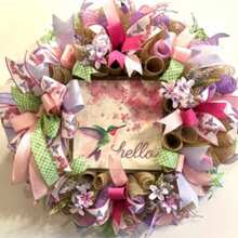 Hummingbird Wreath, Hummingbird Welcome Wreath, Welcome Wreath, Spring Wreath, Summer Wreath, Mother's Day Gift, Spring/Summer Door Wreath
