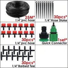 Adjustable Flow Garden Drip Irrigation System, Automatic Watering System, Made Of Plastic Material, No Need For Electricity, Universal Connection Thread, Water-Saving Spraying Device, Suitable For Gardens