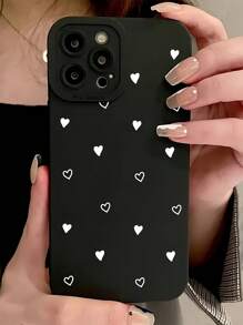 1 pieza Funda protectora de teléfono a prueba de golpes de TPU con diseño de corazón compatible con Apple 16, 15, 14, 13, 12, 11 Pro Max y Series, versión internacional, no la versión nacional - Multicolor - Ver 3