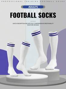 1 Par de calcetines deportivos sobre la rodilla de colores brillantes, 11 estilos, tubo largo anti-arañazos, partición inferior de toalla, resistente al desgaste, antideslizante, absorción de sudor, sin decoloración, estilo de moda sencillo, adecuado para todo tipo de deportes de pelota, apropiado para deportes de primavera