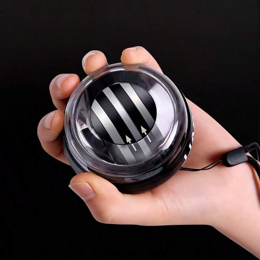 1个手指静音握力训练器，腕部锻炼螺旋球训练器，健身减压腕球 - 计数陀螺健身器，家用握力训练器（不带照明）