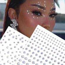 1pc Face Diamond Gem Face Stickers Purple Red Rhinestone Gem Sticker Eyeshadow Sticker Nail Body Makeup Stars Sticker DIY Decor Party Daily 3d Faux Gemstone Face Jewel Self-Adhesive Sticker, Great For Diy Music Festival, Y2k Makeup, Costume Party Makeup, Face & Eye Decoration