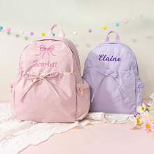 1 Stück Personalisierter Kindergartenrucksack Süßer Kleinkinderrucksack mit Schleife, Preppy Rucksack Schultasche Mädchen Tanztasche Geschenk