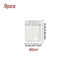 9pcs 5cm Diameter Plastic Storage Jars With Lids, Paintpot, Cream, Mask Bottles, Eye Cream, Face Cream Bottles, PET Wide Mouth Transparent Sample Containers, Cosmetic Packaging Bottles - White - View 13