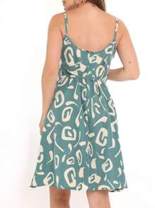 MEMORY New Strappy Dress Charming Geometry | Polyester - Mint Green - View 5
