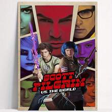 Framed Scott Pilgrim Vs. The World Movie Poster Canvas Print,  Vintage Wall Art For Living Room And Bedroom,  Es - - Framed(框架) - 查看 1