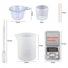 QIAO Kit de resina epoxi cristal claro de fácil mezcla 3:1 AB con palitos, tazas graduadas y guantes para hacer joyas, manualidades y arte DIY