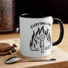 I Am Fine It's Fine Everything Is Fine Mug Funny Coffee Sarcastic Cup Jokes Office Coffee Cubicle Life  Mug Accent Coffee Mug 11oz11oz Ceramic Coffee Mug - Mother's Day, Birthday,Father's Day Gift, Easter Day Gift Idea For Dad Mom Friends Girlfriend Boyfriend - Navy - View 5