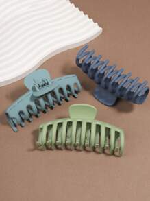 12pcs/Set Minimalist Colorful Hair Clips, Matte Plastic, Mixed Colors, Hollow Oval Design, Claw Clamps, Fashion Hair Accessories Suitable For Women Aged 14+, Everyday Wear