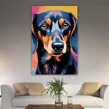 1 Piece Home Wall Decor Framed Canvas Dachshund Dog Pattern Canvas Wall Art Paintings For Living Room - Canvas Framed Print Wall Artworks Bedroom Decoration Office Wall Decor