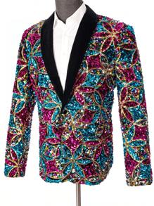 Suit Men's Stage Dress Performance Carved Suit Jacket Suitable For Attending Graduation Parties, Birthday Parties, Disco Nightclubs' Dresses