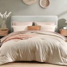 Melex 7 Pieces Prewashed Bed In A Bag Bedding Sets With Comforters, All Seasons Down Alternative Comforter Bed Set With Sheets,Pillowcases & Shams - 米色 - 查看 2