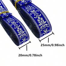 1卷 6 米 20 毫米/25 毫米复古刺绣丝带波西米亚风蕾丝边 DIY 服装包绣花布布饰缝纫配件服装用品 - 彩色 - 查看 2