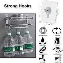 20 件装厨房铲勺挂钩粘性挂钩重型，墙壁挂钩，免螺丝贴纸，无缝壁挂螺丝，2 合 1 可重复使用，适用于厨房、浴室、家庭、办公室白色自粘挂钩收纳架