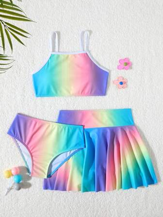 Tween Girl Ombre Print Bikini Set