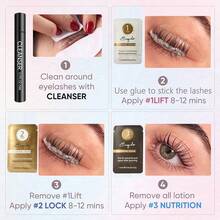 2026升级版快速睫毛提升和眉毛定型套装 - 专业沙龙级半永久卷翘系统，包含滋养精华液，10次以上护理，适合敏感肌肤和居家DIY使用，多合一睫毛/眉毛驯服套装，附带分步指南（沙龙和居家必备） - 彩色 - 查看 10