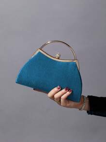 REMANLAND 这款闪耀夺目、优雅迷人的单颗水晶点缀时尚金属手拿包/晚宴包，适合女士出席派对、婚礼、盛会及其他场合。这款晚宴包是派对女孩和女士的理想之选，也是馈赠女性的完美礼物。 - 薄荷藍 - 查看 7