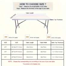 1 块涤纶弹性桌布 - 抗皱、可洗矩形桌布，适合野餐、派对、公园、露营和厨房使用 - 彩色 - 查看 8