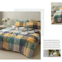 Vclife Modern Luxury Solid Color Duvet Cover Full For Girls Women And Jersey Knit Cotton Duvet Cover Queen Soft Grapefruit Bedding Set Queen , Ultra Soft, 4 Corner Ties With Two Pillowcases, No Comforter - 羅馬黃 - 查看 3