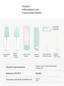 Set de 6/10/11 piezas de botellas/contenedores de viaje reutilizables, surtido versátil, a prueba de fugas, adecuado para gel de ducha, champú, cuidado de la piel, cosméticos, artículos esenciales de viaje, de vuelta a la escuela