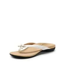 Women's Low Wedge Flip Flops Bow Knot Arch Support Orthopedic Thong Slides Sandals Comfortable Dress Walking Summer Vacation Sandals Shoes - 白色 - 查看 4