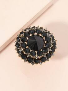 Rhinestone Round Decor Ring