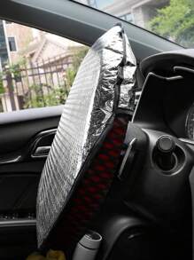 1pc汽车方向盘通用太阳罩车内夏季用品防晒降温隔热防水铝箔 - 彩色 - 查看 2