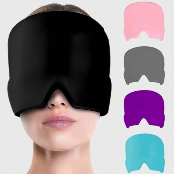 Multipurpose Geometry Pattern Cold/Hot Therapy Gel Head Cap For Migraines And Headaches Relief, Casual Cooling/Heating Gel Compress Face Mask, Suitable For All Seasons
