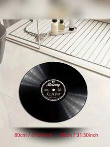 Retro Vinyl Record Fleece Rug, Plush Bohemian Style, Lightweight, Durable, Non-Slip, Washable, Suitable For Living Room, Bedroom, Bathroom And Office Decor, Perfect Home Decor For Valentine's Day, Spring, Summer, Ideal Gift For Music Lovers