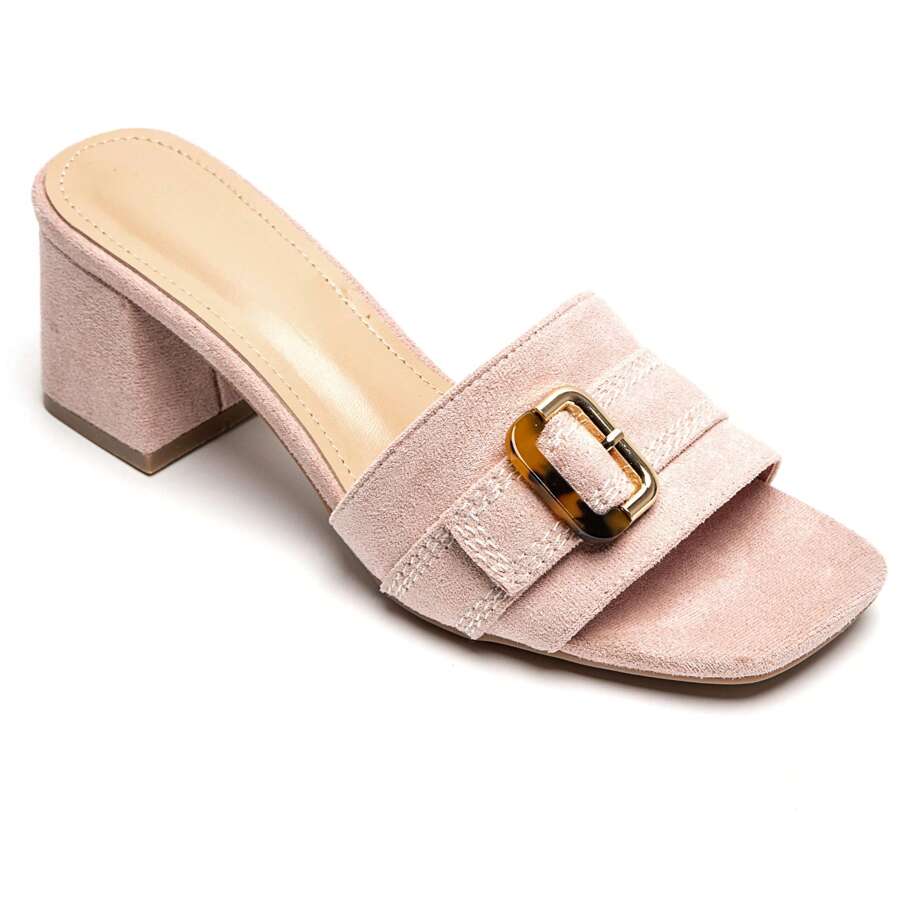 Sandales à Talons Carrés Élégantes Avec Boucle Decorative – Style Chic And Confortable - Pink - View 1