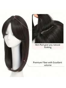 [22-Zoll Geradlinige Perücke Wig Block] Elegante 22-Zoll geradlinige Perücke Wig Block für Frauen, Hitzebeständige Faser, helles Braun bis Schwarz verlaufend, Volumen-Haarteil für mittleres Alter, einfach zu tragen, ideales Weihnachtsgeschenk