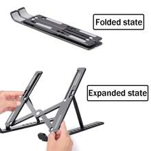 Baofeng 1pc Plastic Desktop Laptop Stand For Improved Ergonomics, Adjustable Height Cooling Base, Foldable Stand For Desktop Vertical Monitor - Black - View 9