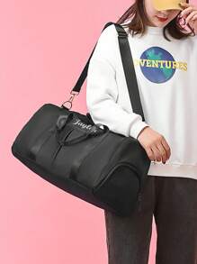 1pc Custom Embroidered Oxford Cloth Travel Tote Bag With Shoe Compartment, Outdoor Sports & Fitness Gym Bag, Large Capacity Short-Trip Sports Backpack, Multiple Colors Available