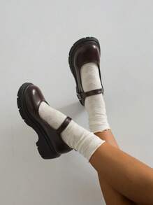 Black Vintage French Thick Sole Mary Jane Shoes For Women, New 2024 Summer Low Vamp Dress Shoes