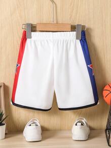 1pc Young Boy Outdoor Sports Basketball All-Star Graphic Print Breathable Quick Dry Basketball Shorts, Summer Clothing - Multicolor - View 2