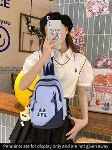 1pc, Stylish Leisure Student School Chest Bag Crossbody Bag, Lightweight Folding Crossbody Bag, Portable Fashion Multi-Functional Shoulder Bag, Suitable For Men And Women, Leisure Nylon Chest Bag, Multi-Level Storage Design, Suitable For Travel, Work And Cycling