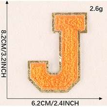 26 烫印字母补丁缝制烫印粘性字母贴纸字母 A-Z 刺绣装饰服装修补鞋、帽、包包 T 恤服装用品（橙色） - 橘色 - 查看 29